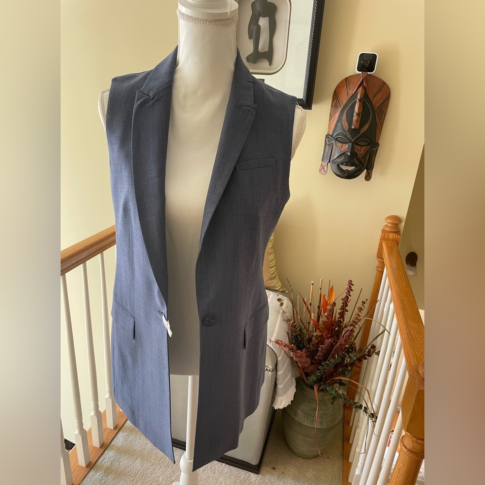 Banana Republic Blue Gray Blazer Vest -EUC